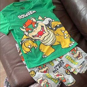 Nintendo Bowser Kids Pajama Set - Green and Yellow